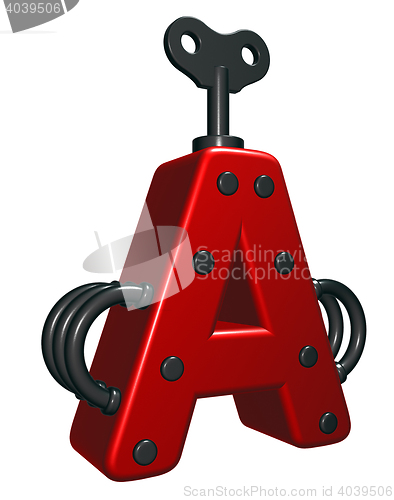 Image of uppercase letter a with decorative pieces - 3d rendering 