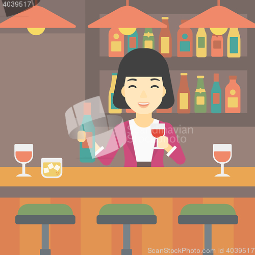 Image of Bartender standing at the bar counter.