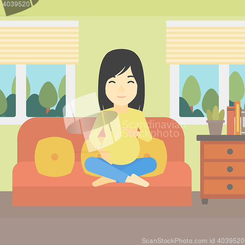 Image of Happy pregnant woman vector illustration.