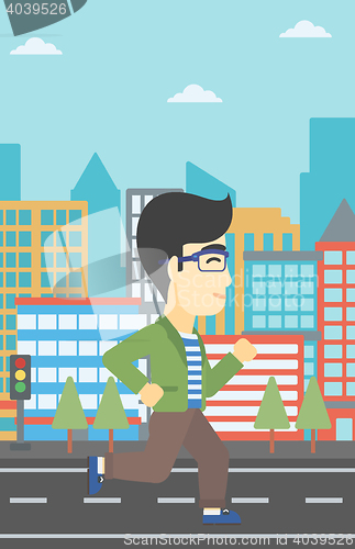 Image of Young man running vector illustration.