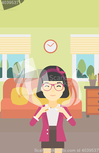 Image of Young woman quitting smoking vector illustration.