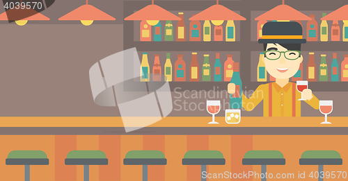 Image of Bartender standing at the bar counter.