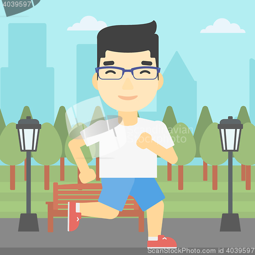 Image of Young man running vector illustration.