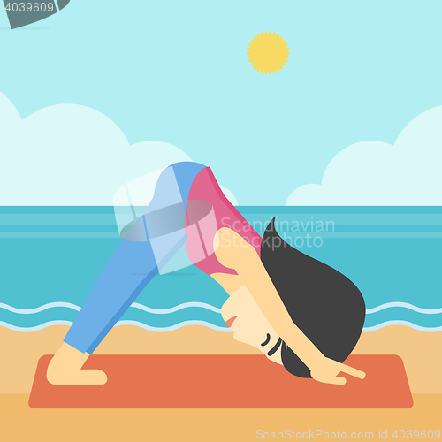 Image of Woman practicing yoga vector illustration.
