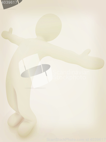 Image of 3d man isolated on white. Series: morning exercises - flexibilit