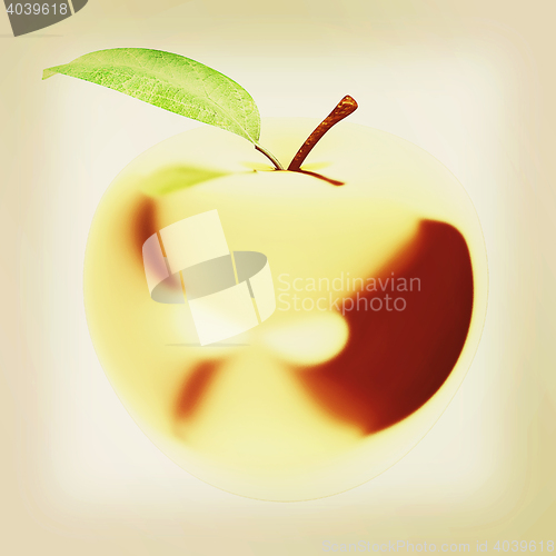 Image of Gold apple isolated on white background. Series: Golden apple un