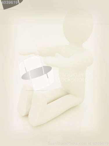 Image of 3d man isolated on white. Series: morning exercises - flexibilit