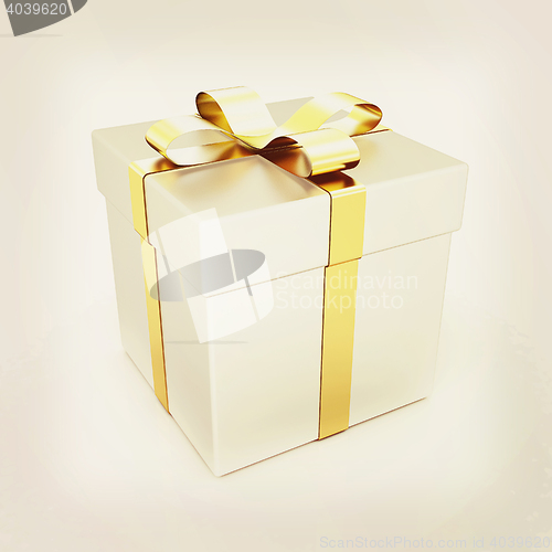 Image of Bright christmas gift. 3D illustration. Vintage style.