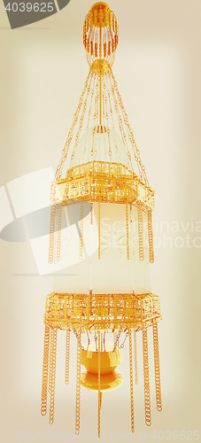 Image of Traditional arabic lamp. 3D illustration. Vintage style.