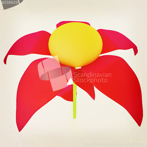 Image of Flower icon 3d . 3D illustration. Vintage style.
