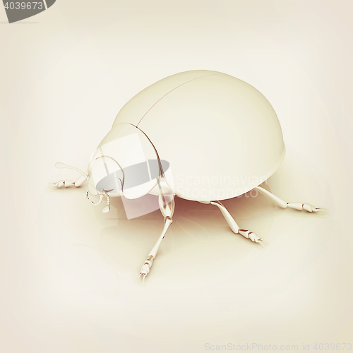 Image of Metall beetle . 3D illustration. Vintage style.