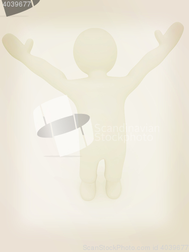 Image of 3d man isolated on white. Series: morning exercises - flexibilit