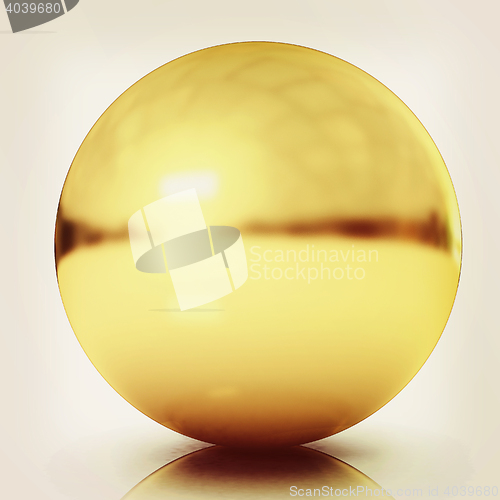 Image of Gold Ball 3d render . 3D illustration. Vintage style.