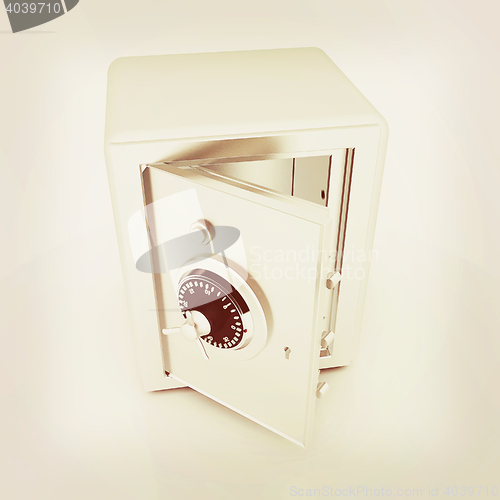 Image of Security metal safe with empty space inside . 3D illustration. V