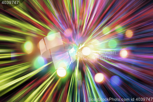 Image of abstract christmas lights explosion