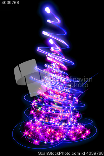 Image of color christmas tree