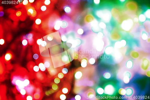 Image of abstract christmas color lights background