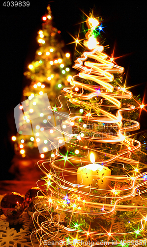 Image of christmas tree and the candle