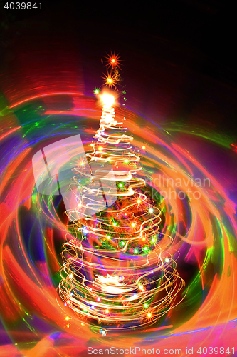 Image of color christmas tree