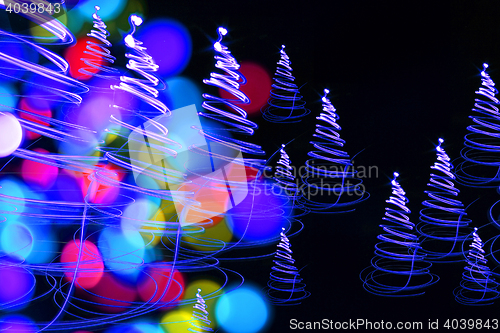 Image of color christmas forest