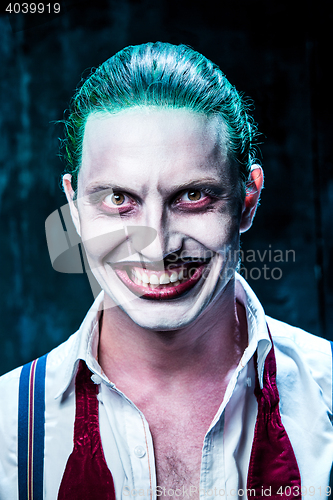 Image of Bloody Halloween theme: crazy joker face