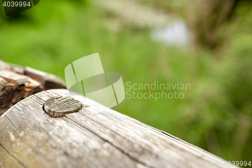 Image of close up of wooden fence outdoors
