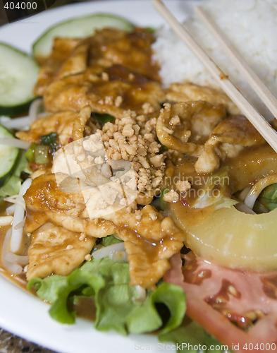 Image of vietnamese food ga sate chicken