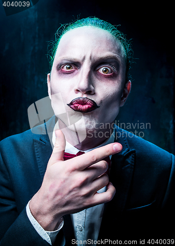 Image of Bloody Halloween theme: crazy joker face