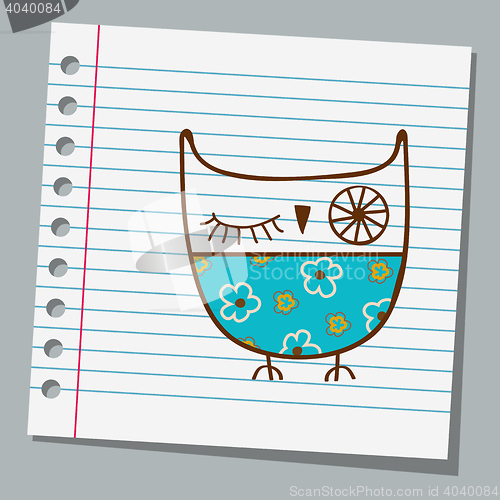 Image of notebook paper owl