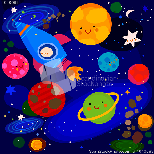 Image of stars and planets