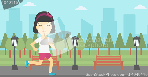 Image of Young woman running vector illustration.