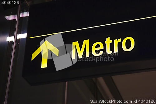 Image of Metro sign underground