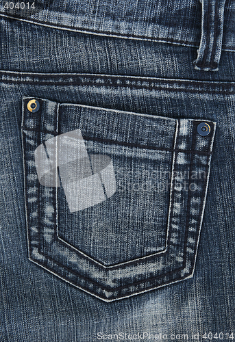 Image of Blue jeans pocket