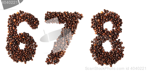 Image of numbers from coffee beans