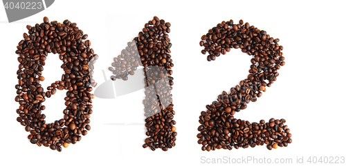 Image of numbers from coffee beans