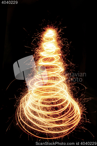 Image of christmas tree from the light 