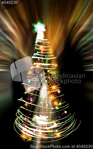 Image of color christmas tree