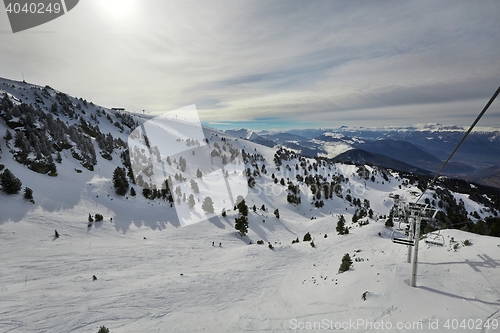 Image of Skiing slopes from the top