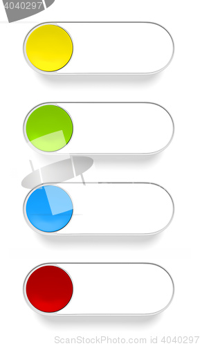 Image of a push button in different colors