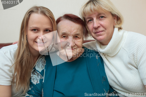 Image of Family portrait with mother, daughter and grandmother