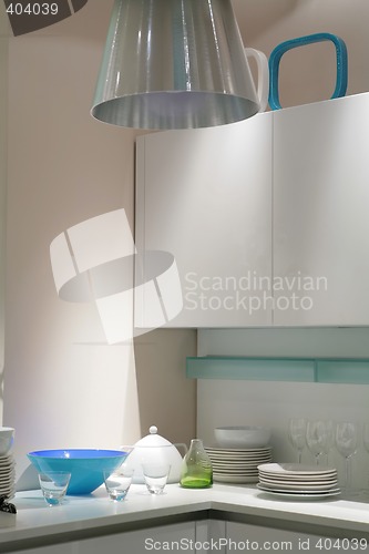 Image of modern kitchen in white color