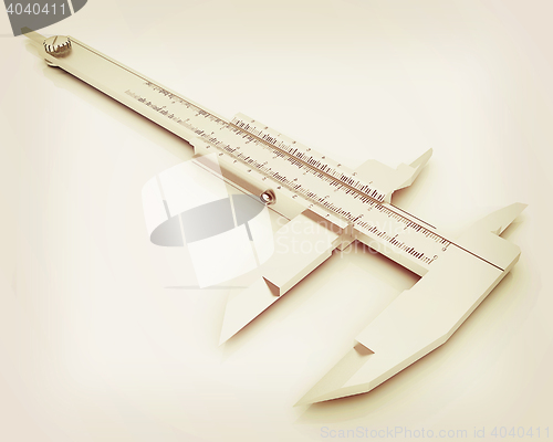 Image of Vernier caliper . 3D illustration. Vintage style.