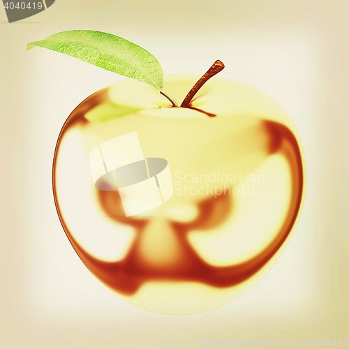 Image of Gold apple isolated on white background. Series: Golden apple un