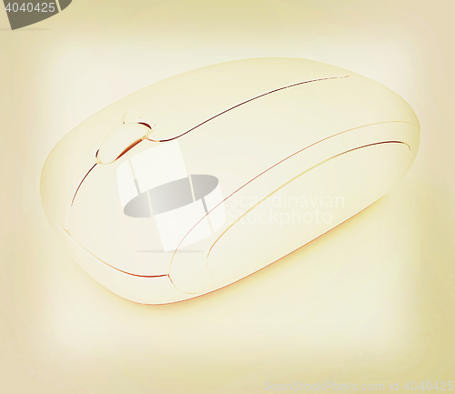 Image of Wireless computer mouse. 3D illustration. Vintage style.