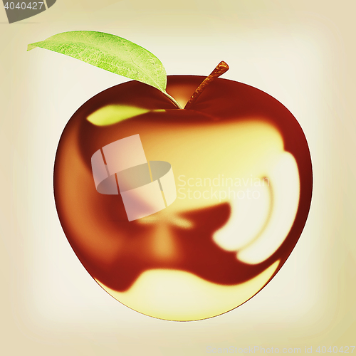 Image of Gold apple isolated on white background. Series: Golden apple un