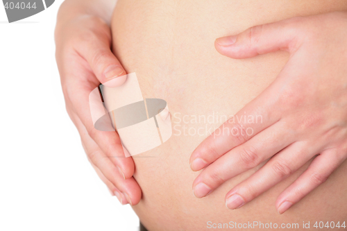 Image of belly of the pregnant woman