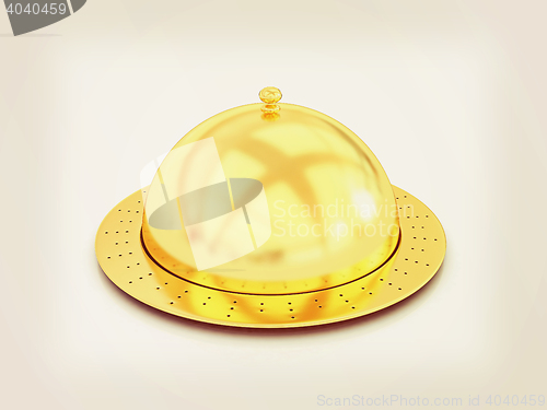 Image of Restaurant cloche isolated on white background . 3D illustration