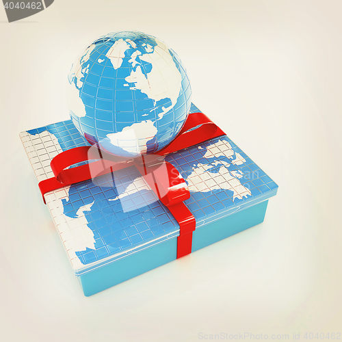 Image of earth for gift. 3D illustration. Vintage style.