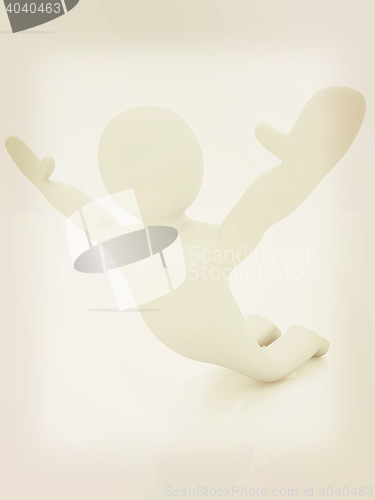 Image of 3d man isolated on white. Series: morning exercises - flexibilit