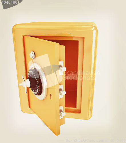 Image of Security metal safe with empty space inside . 3D illustration. V